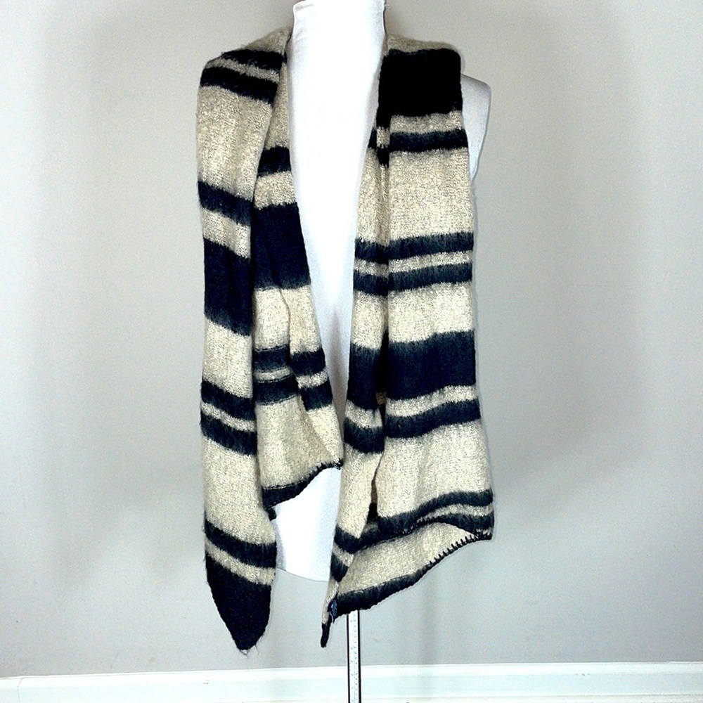 Chaps soft striped asymmetrical fuzzy scarf